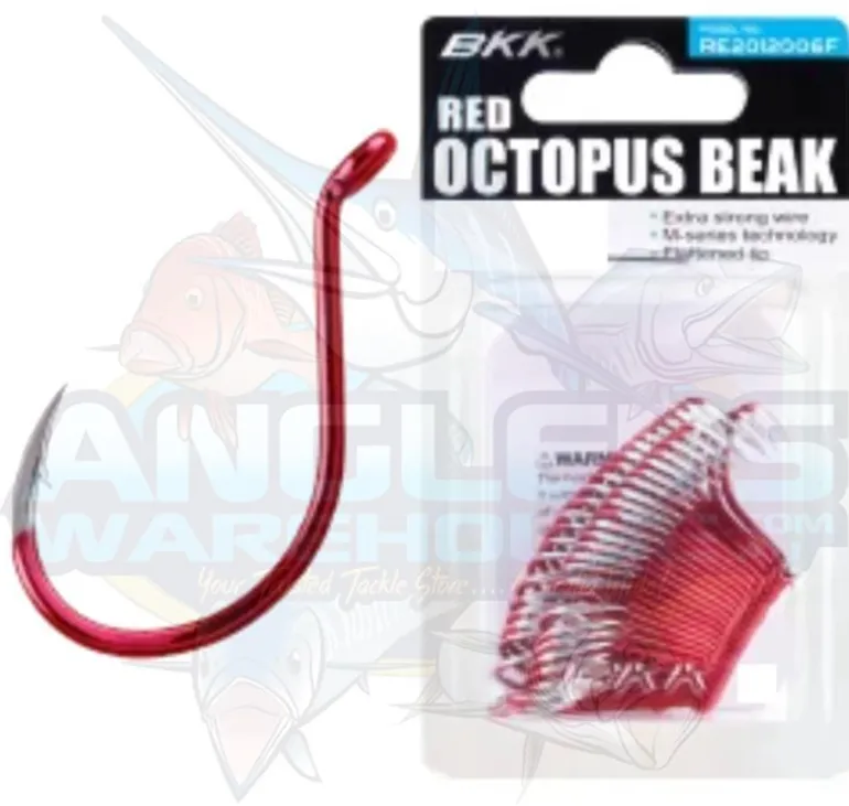BKK RED OCTOPUS BEAK 50 PACK HOOKS 4/0 - Qty 50
