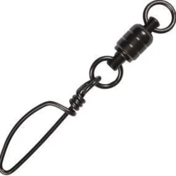 BLACK PETE BALL BEARING SWIVEL WITH 2 RINGS & SNAP #4 - Suits 10kg Line Class
