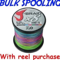 BULK SPOOL UP - DAIWA J BRAID X8 BRAID LINE MULTI COLOUR - PER 100yds - 20lb