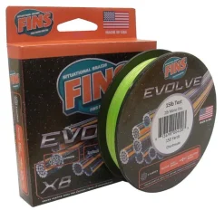 FINS EVOLVE X8 BRAID LINE 300yds CHARTREUSE - 10lb
