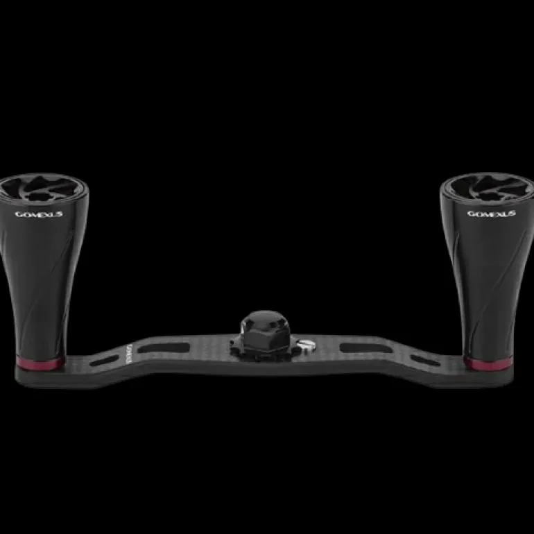 GOMEXUS BAITCAST CARBON POWER HANDLE WITH CNC KNOB 95mm - BKRD - Black Red 7x4mm