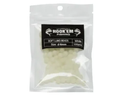 HOOK EM LUMO SOFT GLOW BEADS ROUND - WHITE - 6mm