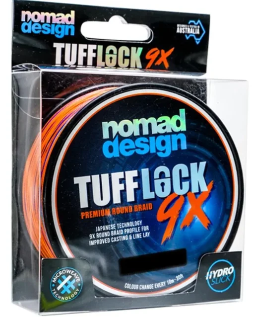 NOMAD TUFFLOCK 9X BRAID LINE 600yds MULTI COLOUR - 65lb