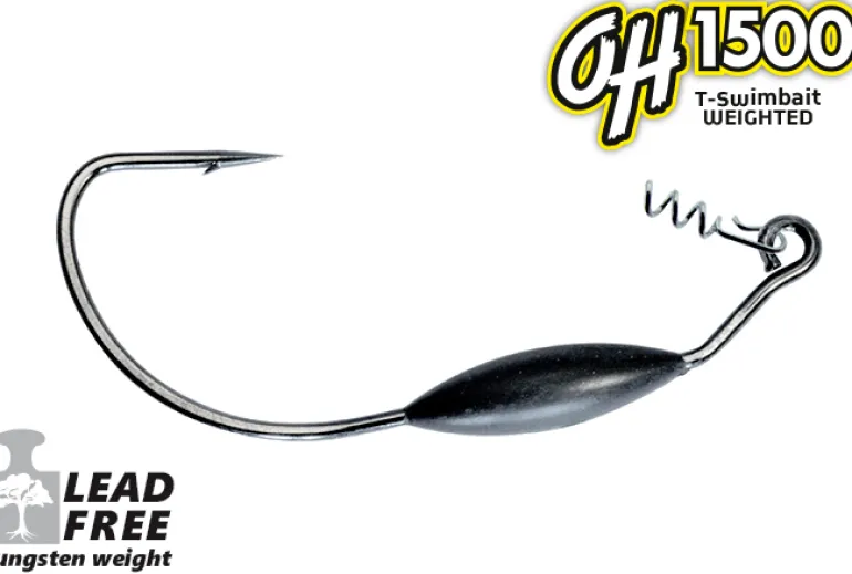 OMTD OH1500 T-SWIMBAIT WEIGHTED HOOK 1/28oz - 1g - 1/0 - Qty 4