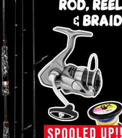ROD REEL COMBO - DAIWA 23 EXCELER LT 5000D-C REEL, STORM DISCOVERY GEN II 702M ROD & SUFIX BRAID
