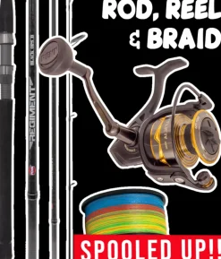 ROD REEL COMBO - PENN BATTLE IV 4000 REEL, PENN REGIMENT BLACK OPS II SP722MH ROD & BRAID