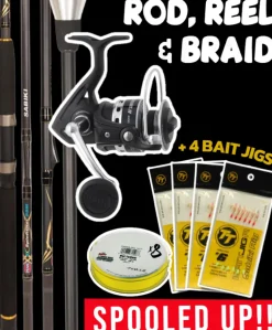 ROD REEL COMBO - PENN PURSUIT IV 4000 REEL, PENN SPINFISHER SSM SABIKI ROD & SUFIX BRAID