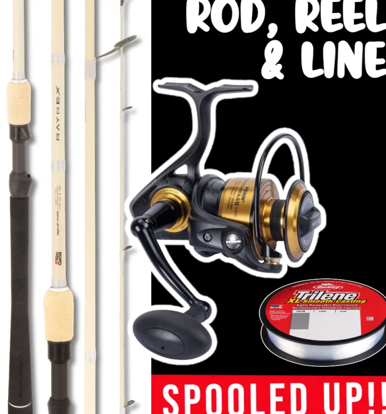 ROD REEL COMBO - PENN SPINFISHER SSVII 2500 REEL, ABU GARCIA RAYREX II 1062M LAD ERIC ROD & TRILENE