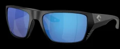 06S9118 COSTA FINLET 580G GLASS POLARIZED SUNGLASSES  - Frame: Matte Black/ Lens: Blue Mirror