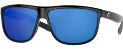 06S9010 COSTA RINCONDO 580G GLASS POLARIZED SUNGLASSES - Frame: Shiny Black/ Lens: Blue Mirror