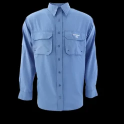 SAMAKI BREEZE MENS VENTED LONG SLEEVE SHIRT PACIFIC BLUE - Medium