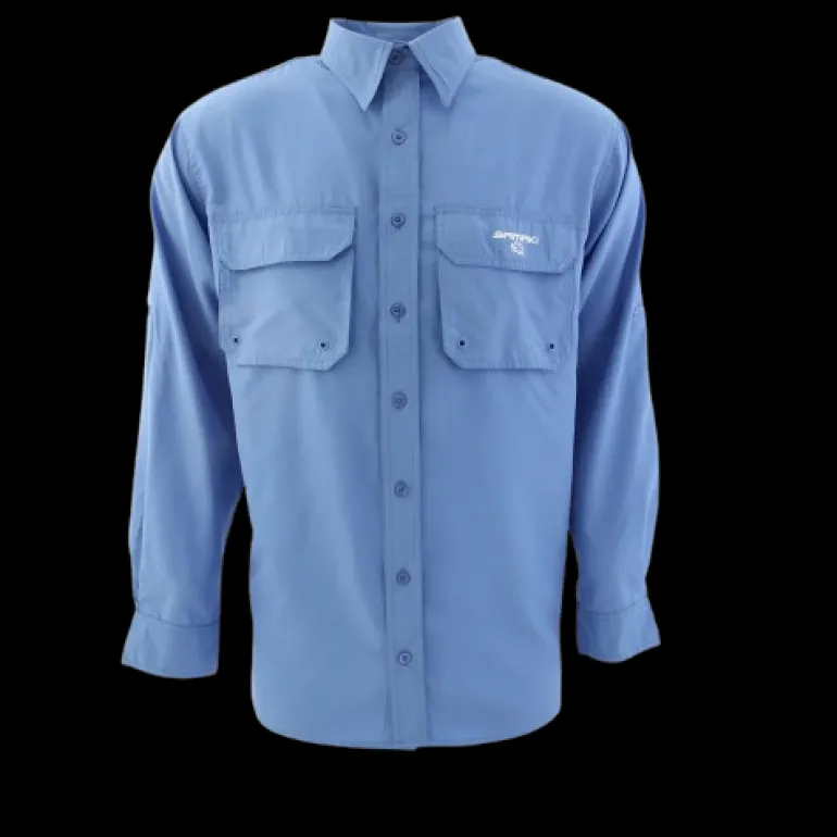 SAMAKI BREEZE MENS VENTED LONG SLEEVE SHIRT PACIFIC BLUE - Medium