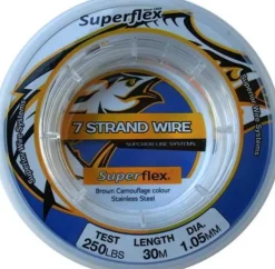 SUPERFLEX 7 STRAND BROWN WIRE 10m - 18lb - 0.21mm