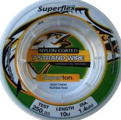SUPERFLEX SUPERLON NYLON COATED 7 STRAND WIRE 10m - 27lb - 0.55mm