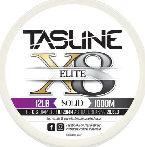 TASLINE ELITE X8 PURE BRAID 1000m WHITE - 12lb - PE 0.6