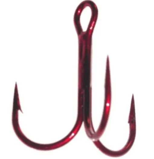 TRU TURN 4X STRONG RED TREBLE HOOKS - 6 - Qty 10