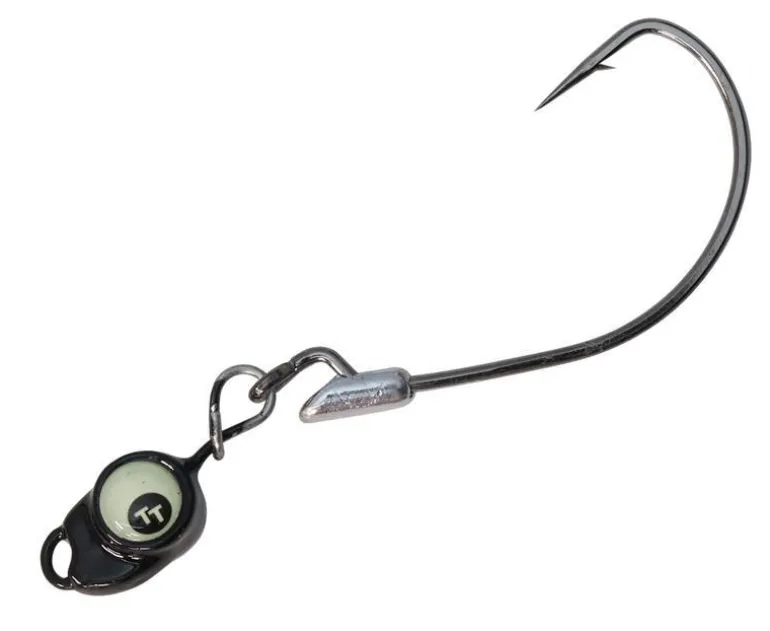 TT LURES SNAKE EYEZ JIG HEADS 1/6oz - 2/0XH - Black Glow EyeZ