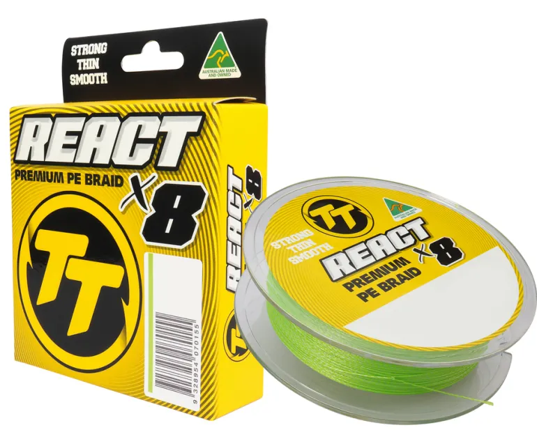 TT REACT X8 BRAID LINE 400m GREEN - 6lb