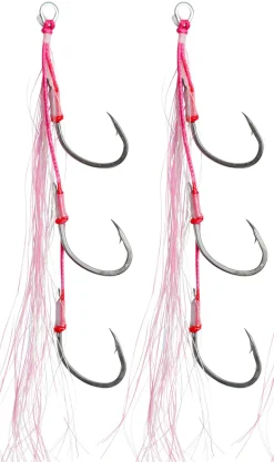 VEXED FLASHY TRIPLE BAIT ASSIST HOOKS 7/0 - Pink Glow